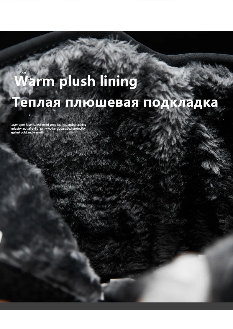 Vyriški Aukšti Žieminiai Batai su Kailiuku - Neslystantys Sniego Batai Darbui