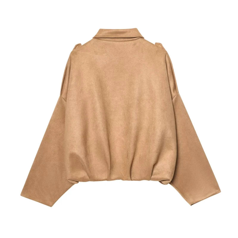 Moteriškas Paltas - Stilingas Rudens Žiemos Švarkas Moterims Laisvo Kirpimo