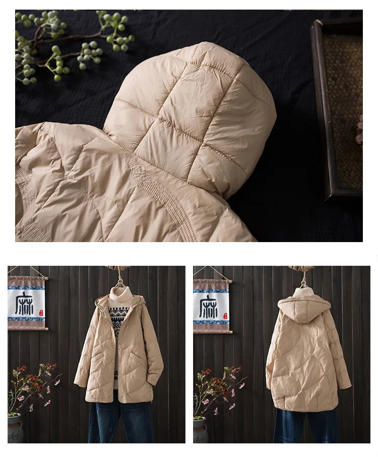 Žieminė Striukė Moterims - 90% Ančių Pūkai - Ultra Lengva -