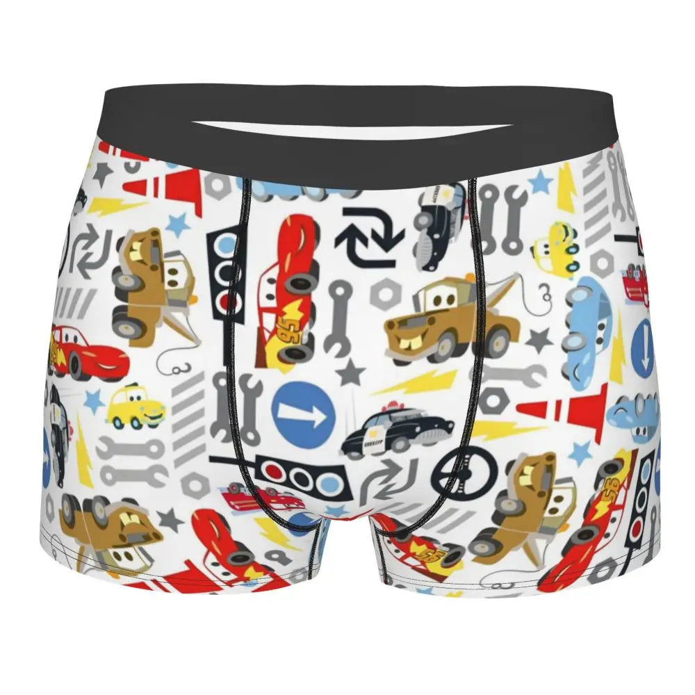Vyriškos Boxer Briefs - Lightning McQueen Cars Galaxy Linksmi Dizainai