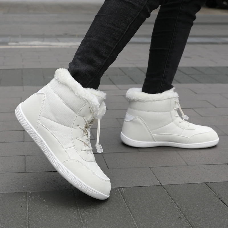 Žieminiai Barefoot Batai Moterims - Šilti Sniego Batai su Pliušu - Vandeniui Atsparūs