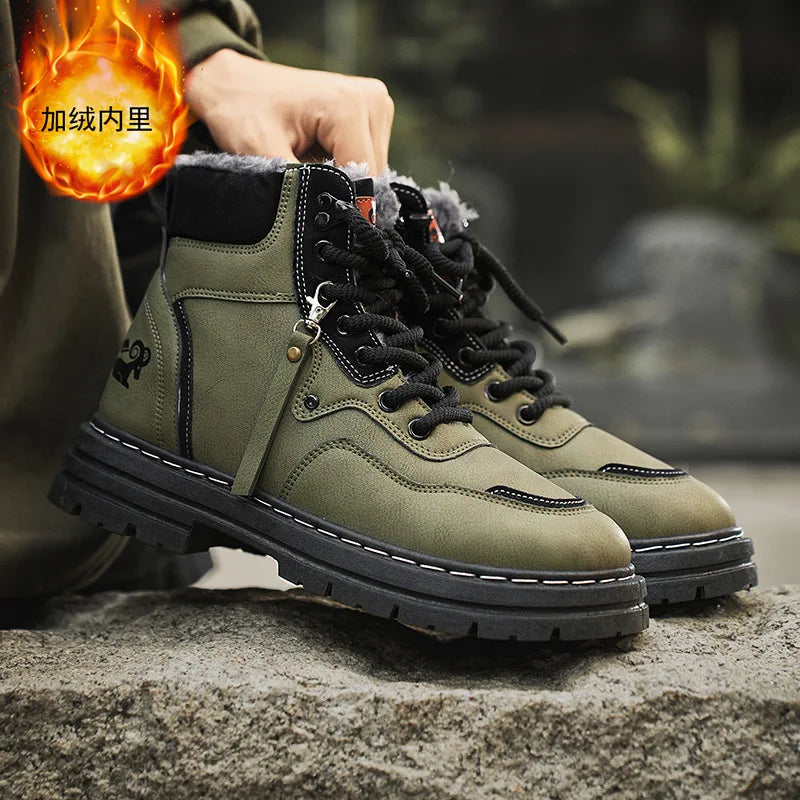 Žieminiai Batai Vyrams - Šilti Pliušiniai - Vandeniui Atsparūs -