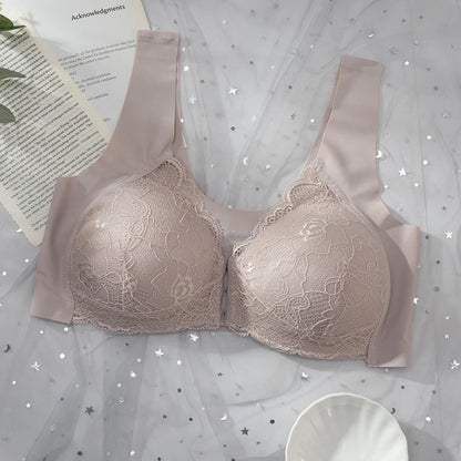 Nėrinuota Liemenėlė su Priekyje Užsegimu - Seamless Push-Up Bra