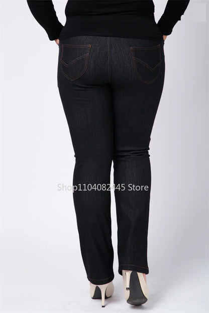 Moteriški Džinsai Aukštoms Moterims Didelių Dydžių - Slim Fit Aukštu Liemeniu