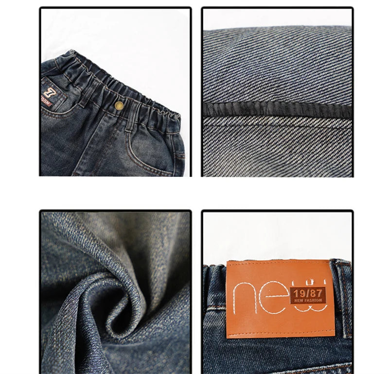 Vaikų Baggy Džinsai Paaugliams - Distressed Retro Stiliaus Denim Kelnės