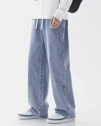 Vyriški Tiesūs Džinsai - Laisvi Plačios Kelnės Hong Kong Stiliaus Rudens Sezonui