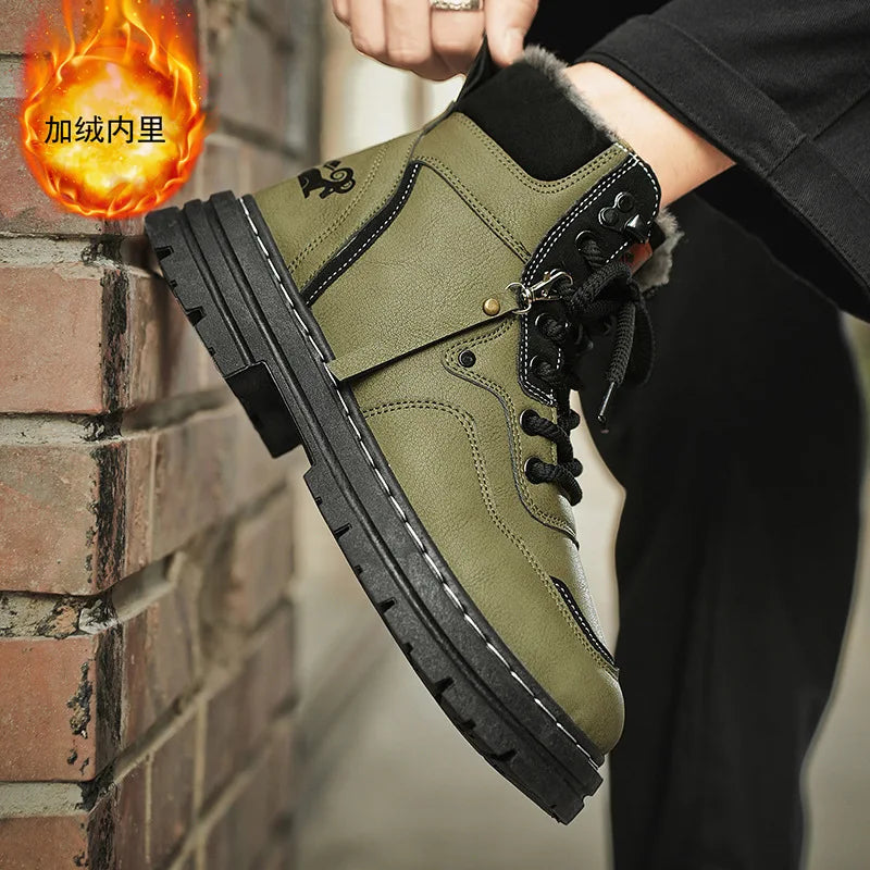 Žieminiai Batai Vyrams - Šilti Pliušiniai - Vandeniui Atsparūs -