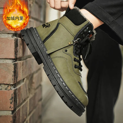 Žieminiai Batai Vyrams - Šilti Pliušiniai - Vandeniui Atsparūs -