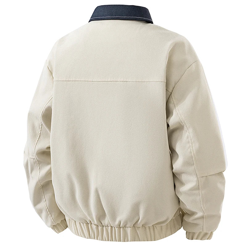 Vyriška Džinsinė Striukė su Spaudiniais - Pavasario Rudens Verslo Casual