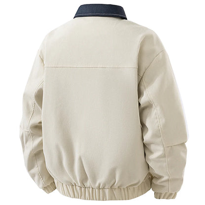 Vyriška Džinsinė Striukė su Spaudiniais - Pavasario Rudens Verslo Casual