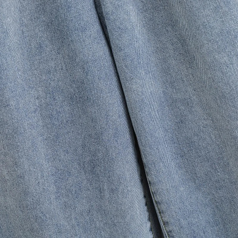 Moterų Aukštu Liemeniu Platus Džinsai -  Wide Leg Denim Kelnės