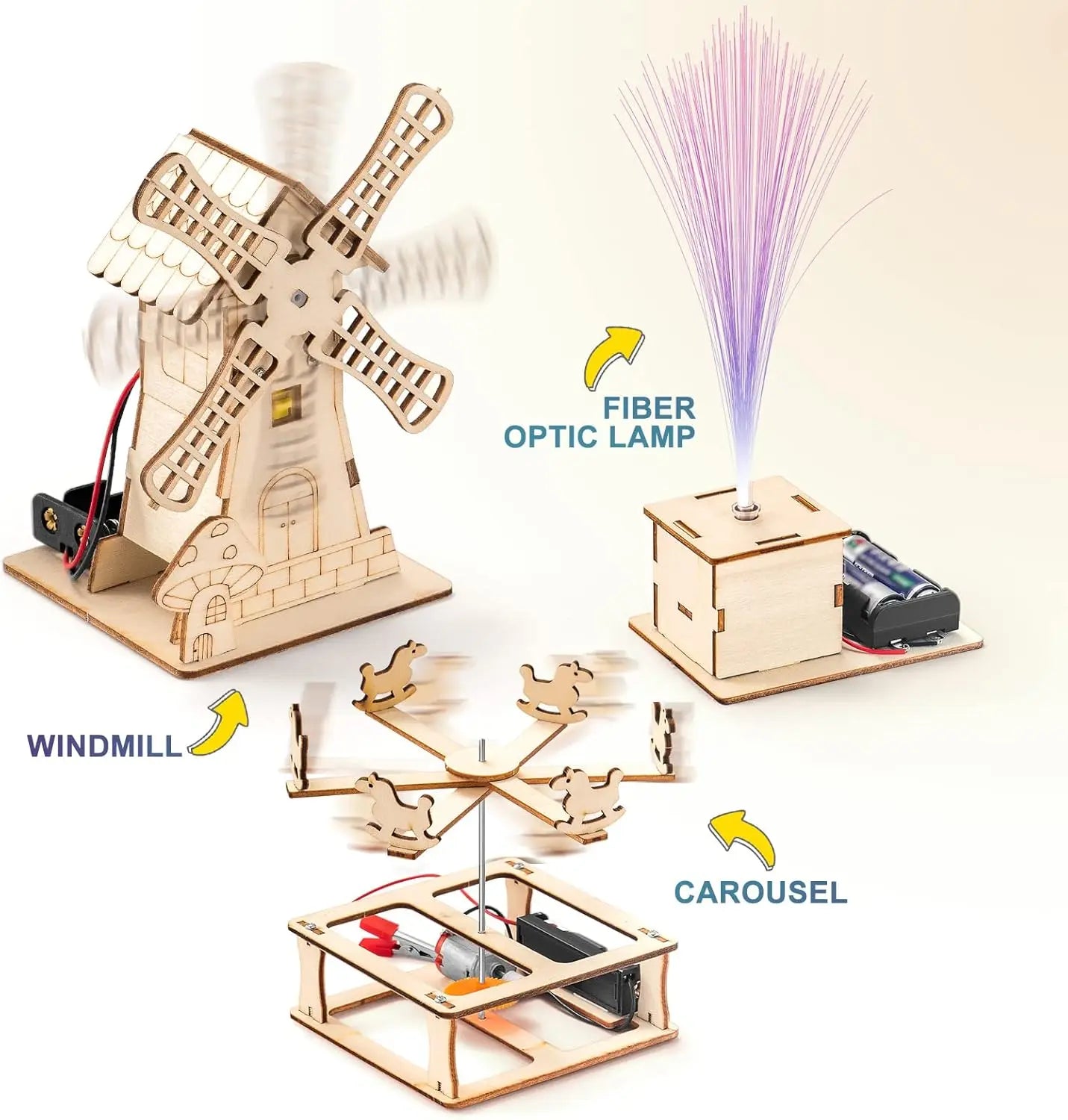 Medinis STEM Konstruktorius Vaikams | DIY 3D Dėlionė - Mokslo Projektas Berniukams ir Mergaitėms