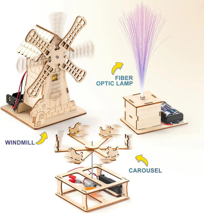 Medinis STEM Konstruktorius Vaikams | DIY 3D Dėlionė - Mokslo Projektas Berniukams ir Mergaitėms