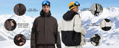 Slidinėjimo Striukė  - Vandeniui Atspari Snowboard Striukė su Gobtuku