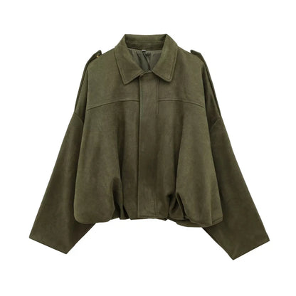 Moteriškas Paltas - Stilingas Rudens Žiemos Švarkas Moterims Laisvo Kirpimo