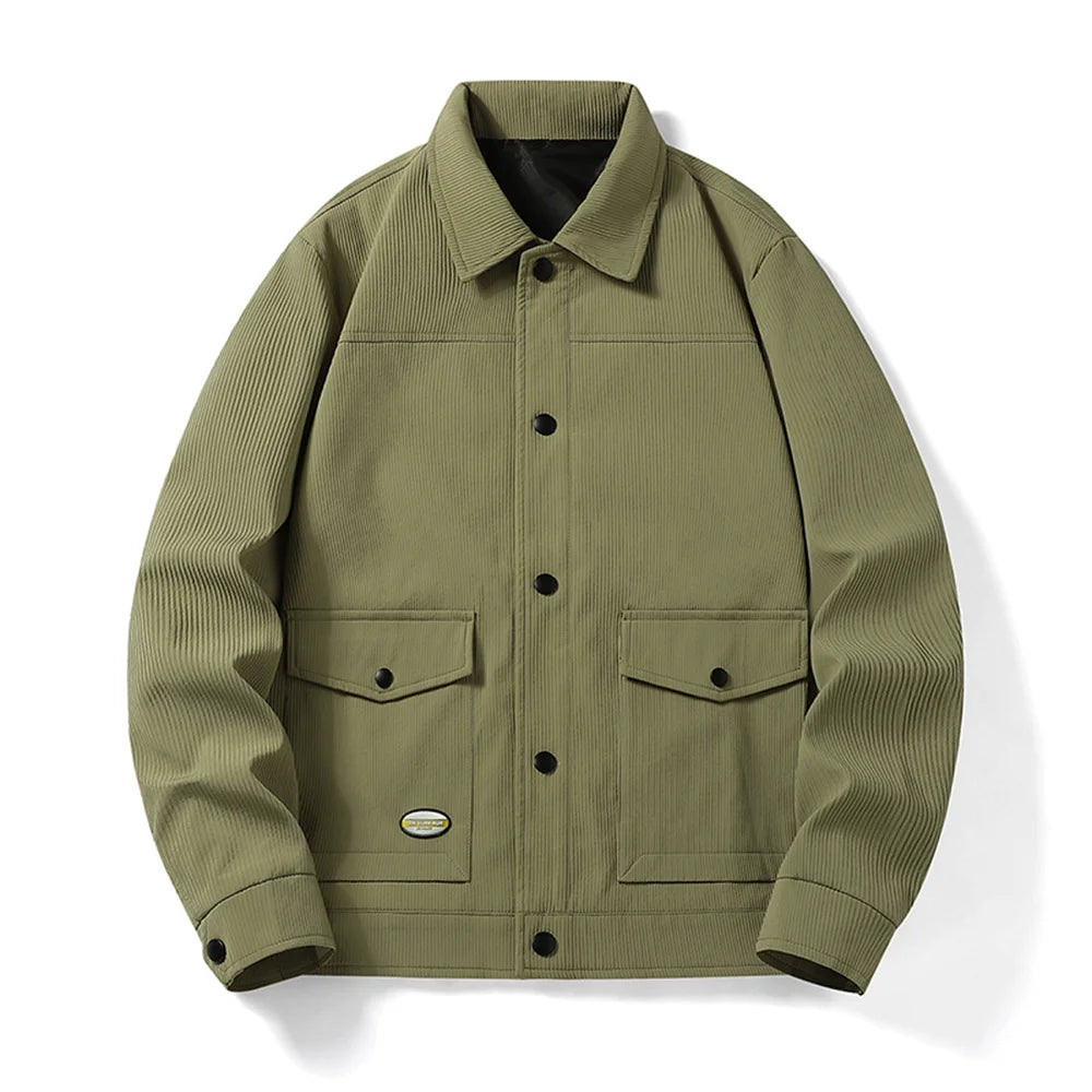 Vyriška Madinga Striukė Korėjiečių Stiliaus - Denim Imitacijos Striukė Pavasariui-Rudeniui-Žiemai