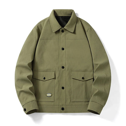 Vyriška Madinga Striukė Korėjiečių Stiliaus - Denim Imitacijos Striukė Pavasariui-Rudeniui-Žiemai