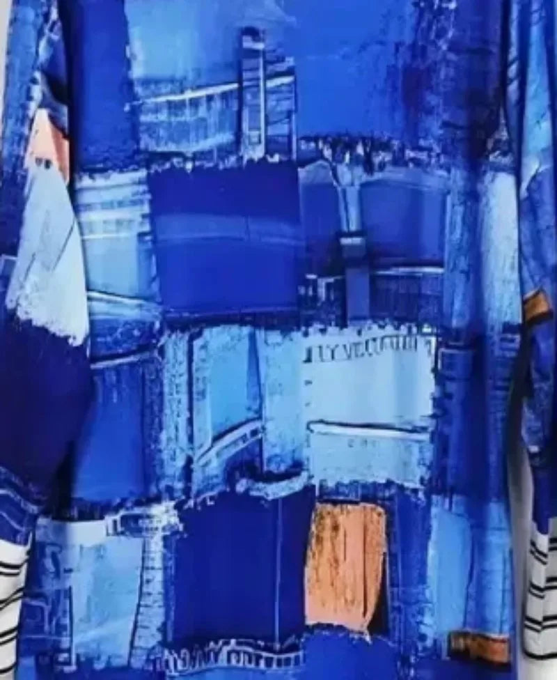 Moteriška Ilga Striukė su Spaudiniu - Stilingas Kardiganas Pavasario-Rudens Sezonui