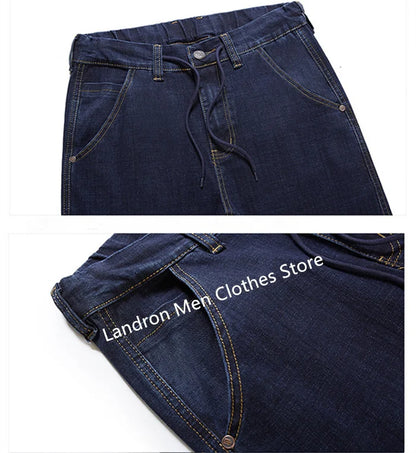 Vyriški Džinsai Didelių Dydžių iki 180KG - Tiesūs Aukštu Liemeniu Dad Džinsai