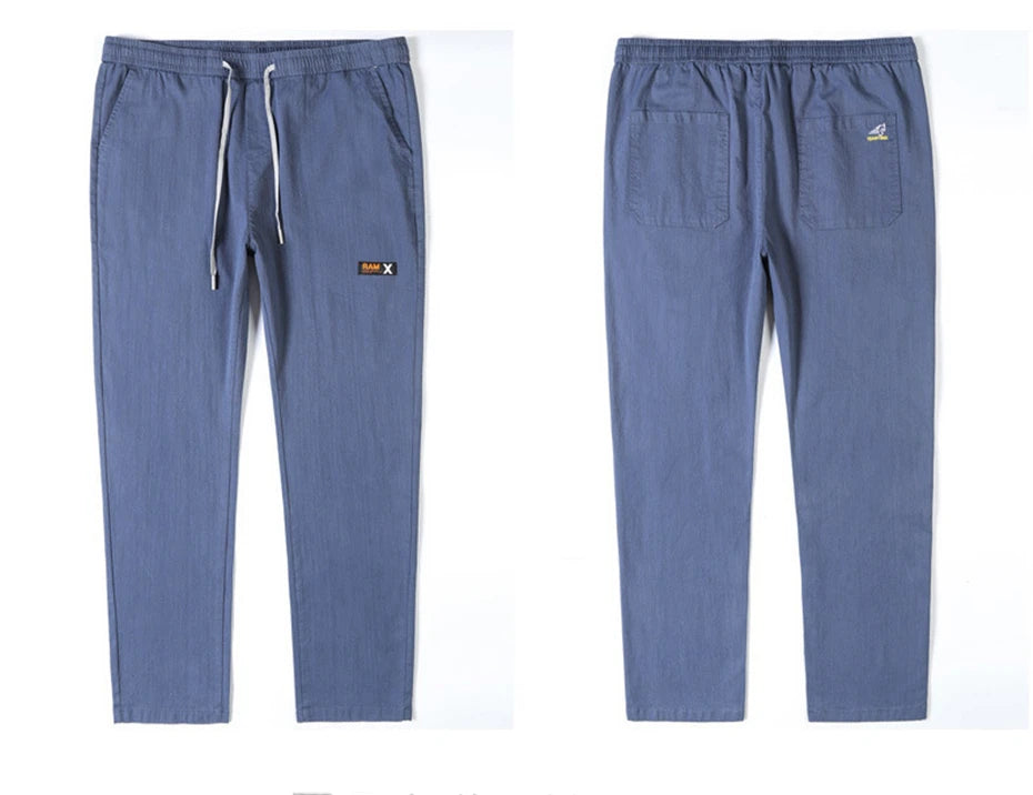 Vyriškos Kelnės - Elastinga Juosmena - Pilkos Juodos