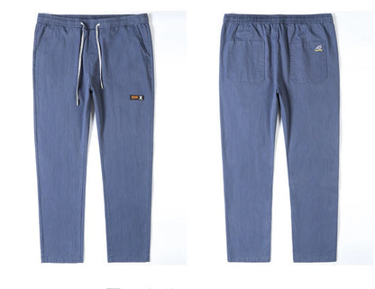 Vyriškos Kelnės - Elastinga Juosmena - Pilkos Juodos