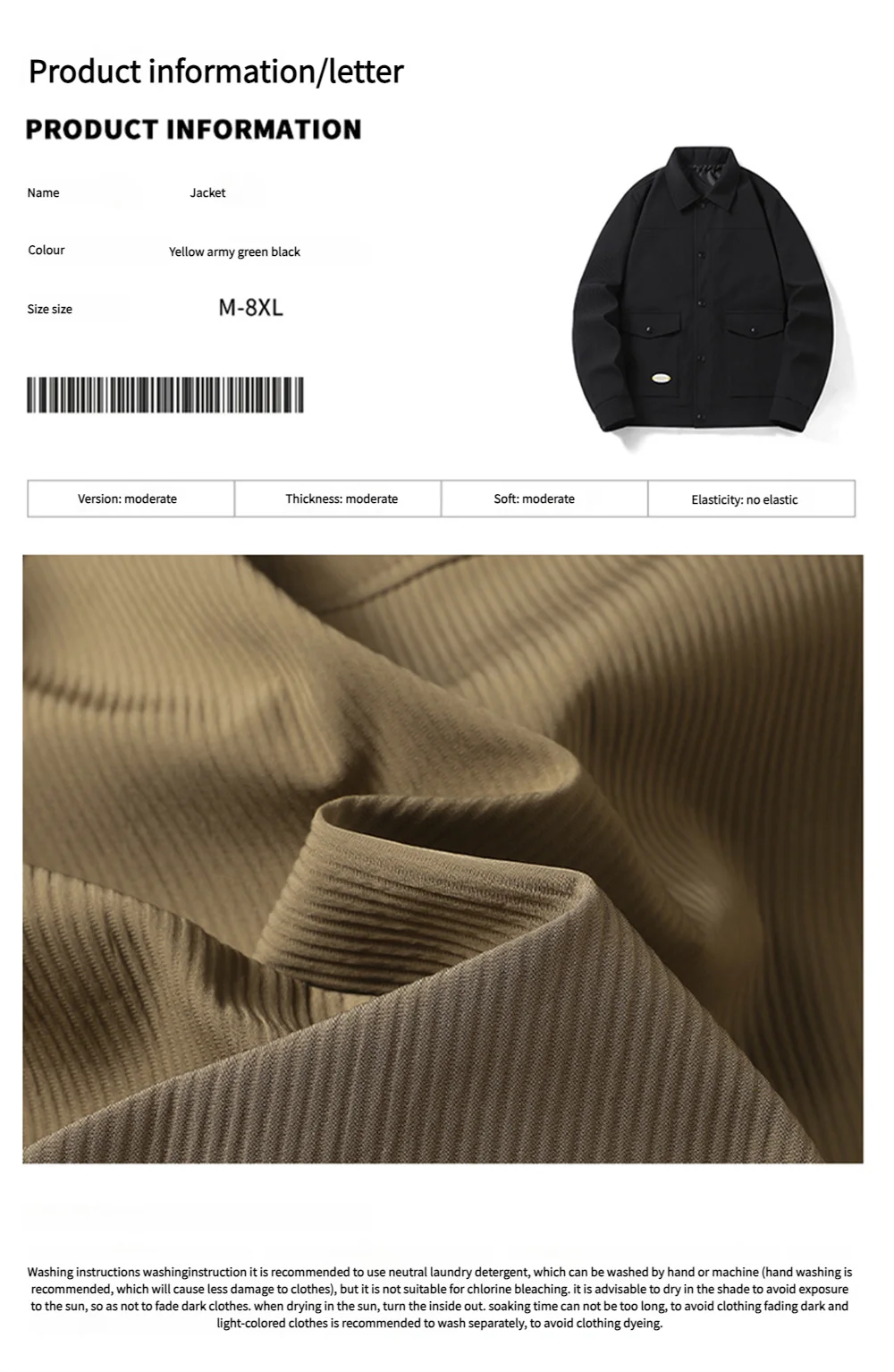 Vyriška Madinga Striukė Korėjiečių Stiliaus - Denim Imitacijos Striukė Pavasariui-Rudeniui-Žiemai