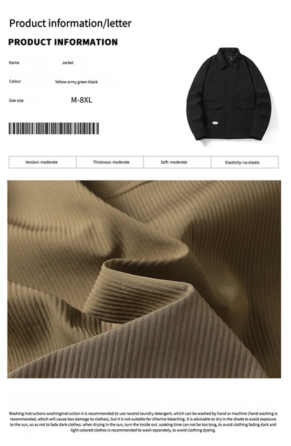 Vyriška Madinga Striukė Korėjiečių Stiliaus - Denim Imitacijos Striukė Pavasariui-Rudeniui-Žiemai