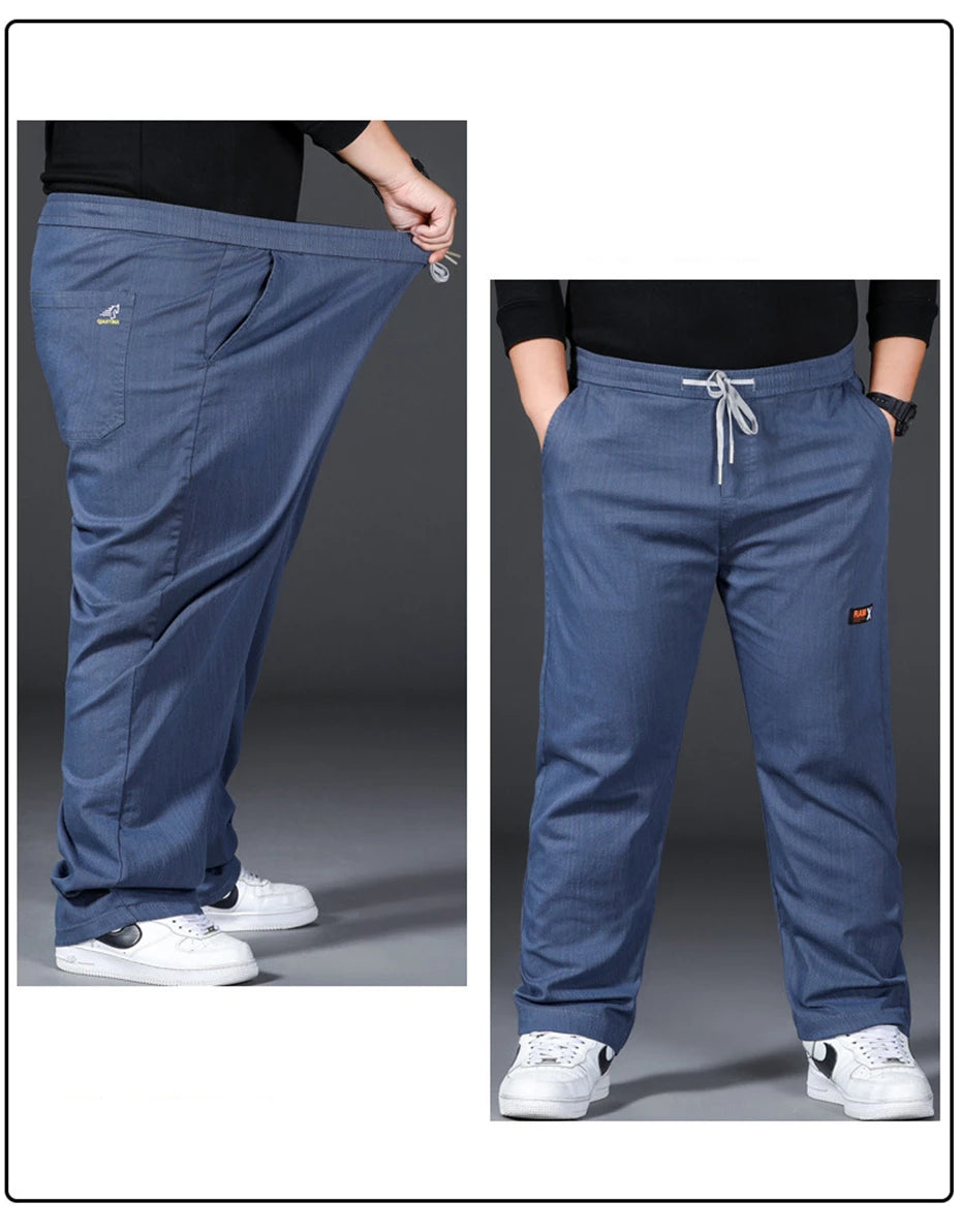 Vyriškos Kelnės - Elastinga Juosmena - Pilkos Juodos