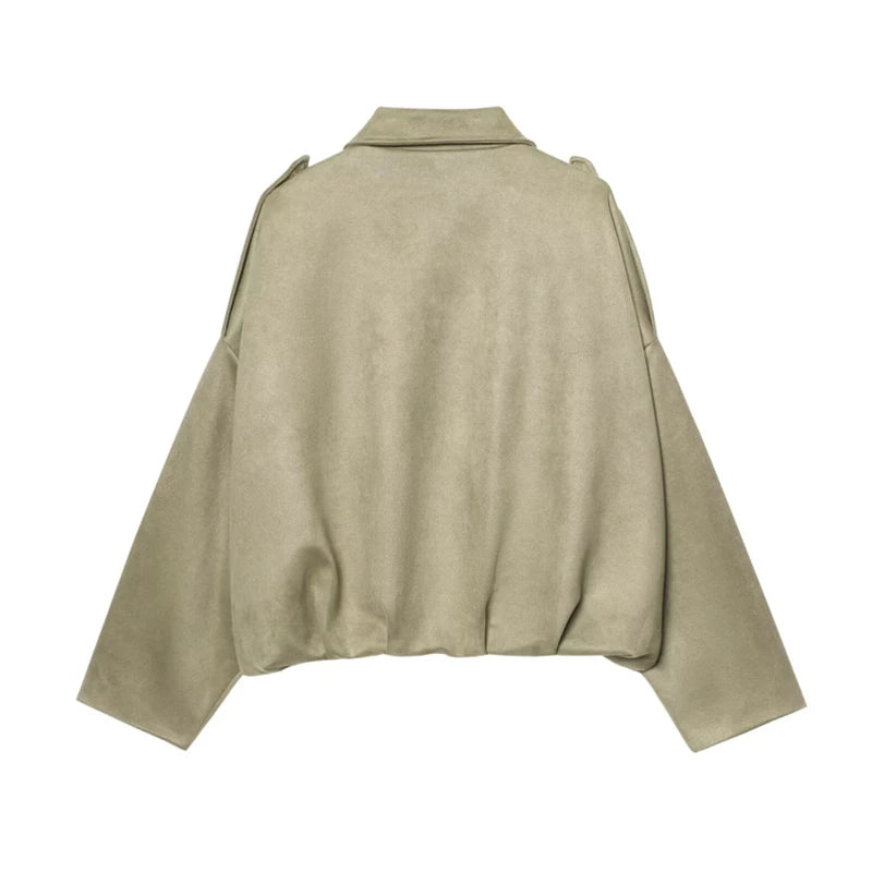 Moteriškas Paltas - Stilingas Rudens Žiemos Švarkas Moterims Laisvo Kirpimo