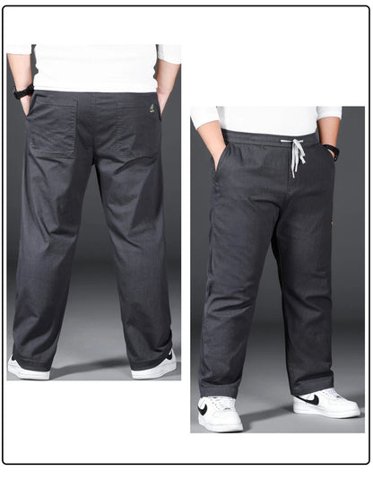 Vyriškos Kelnės - Elastinga Juosmena - Pilkos Juodos