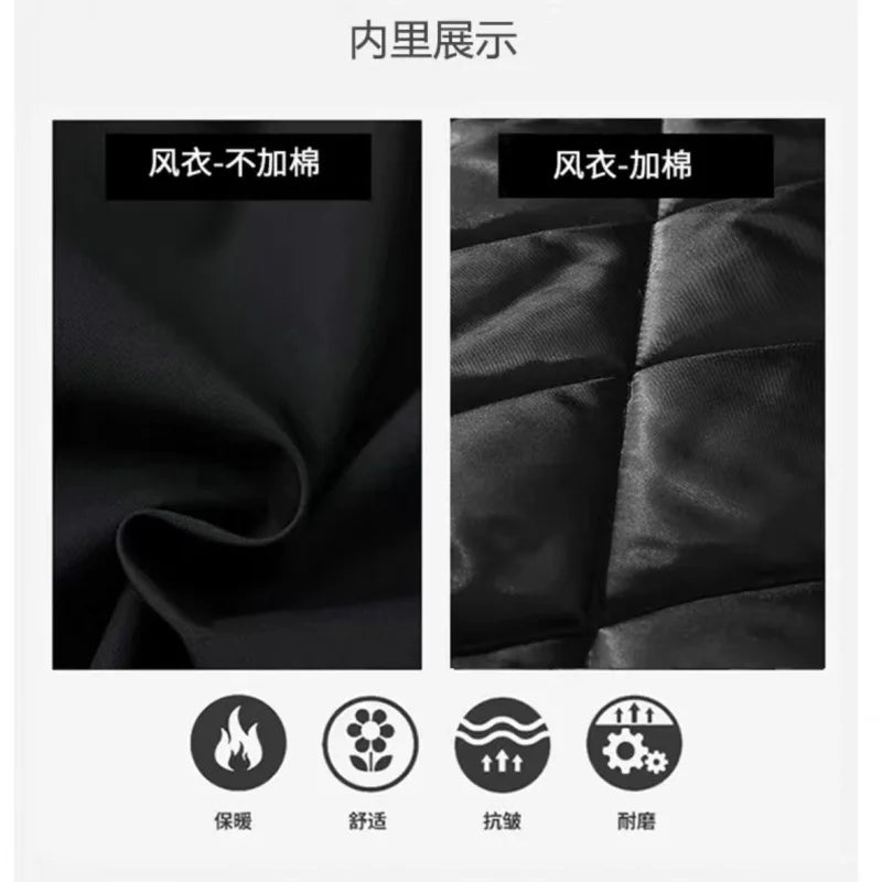 Vyriška Striukė su Gobtuvu - Korėjietiško Stiliaus Vidutinio Ilgio Pavasario Rudens