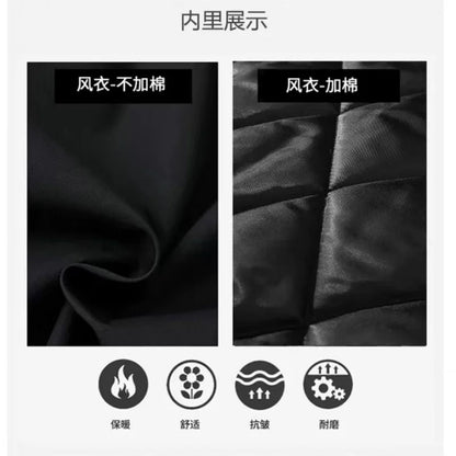 Vyriška Striukė su Gobtuvu - Korėjietiško Stiliaus Vidutinio Ilgio Pavasario Rudens