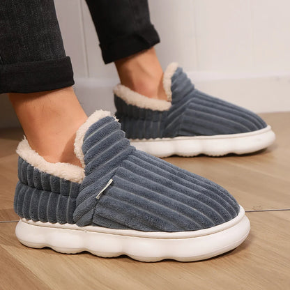 Žieminės Šlepetės Unisex - Šiltos Pliušinės su Kailiuku - Neslystančios - Vyrams Moterims