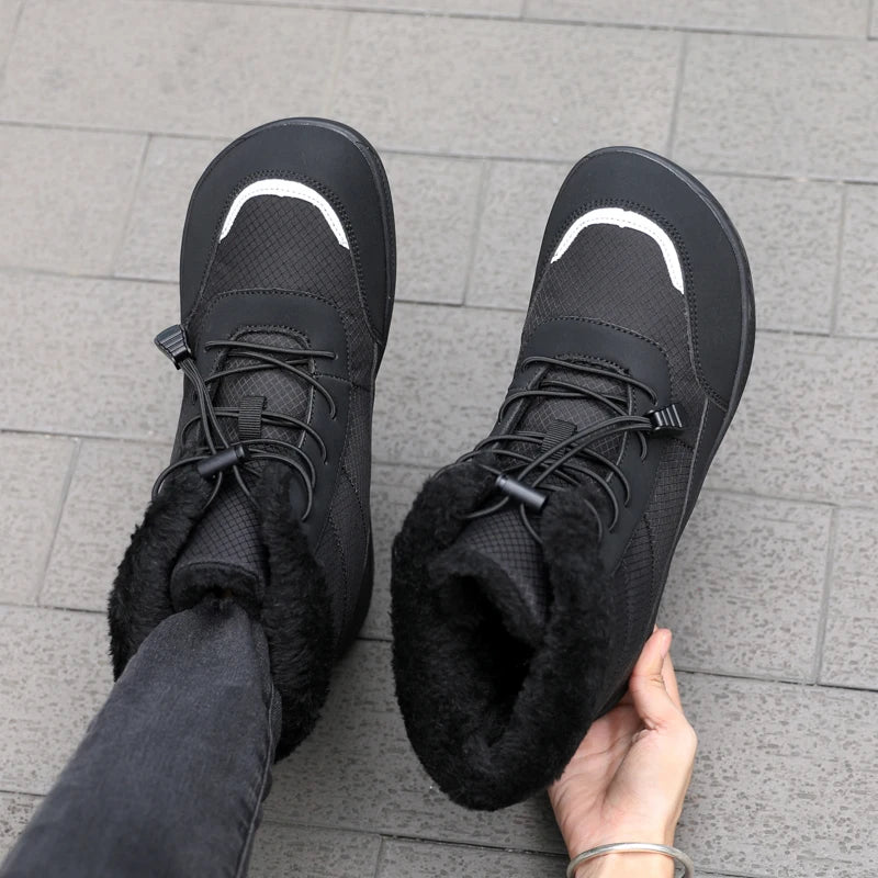 Žieminiai Barefoot Batai Moterims - Šilti Sniego Batai su Pliušu - Vandeniui Atsparūs