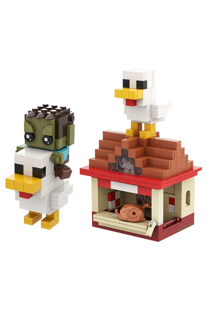 MOC Minecraft Vištos Jojikas - Interaktyvus Žaidimas - Lavos Višta Konstruktorius