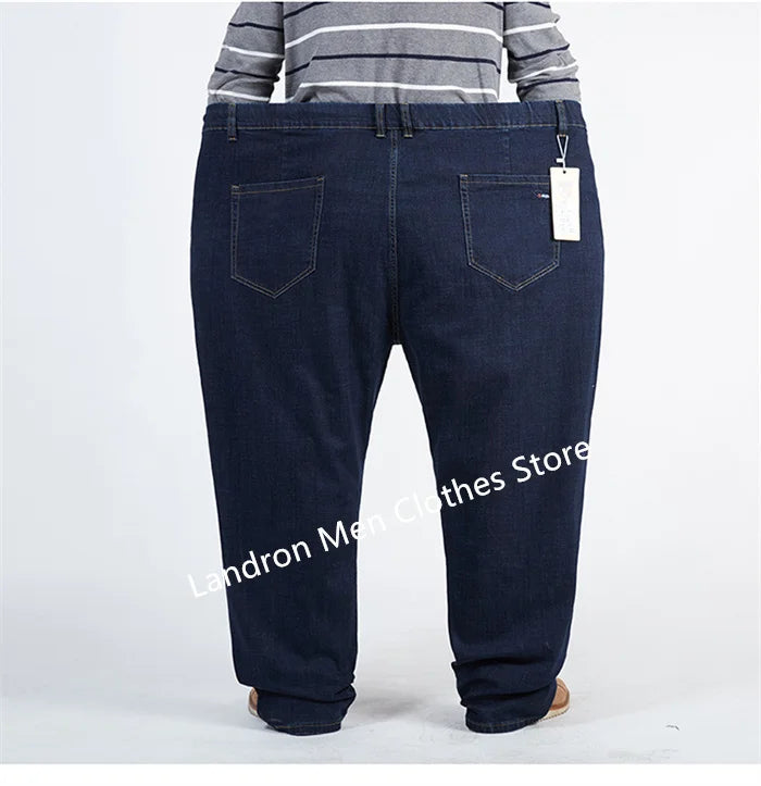 Vyriški Džinsai Didelių Dydžių iki 180KG - Tiesūs Aukštu Liemeniu Dad Džinsai