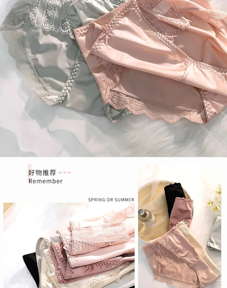 Moteriškos Šilko Kelnaitės - Kvėpuojančios Seksualios Vidutinio Liemens Ice Silk