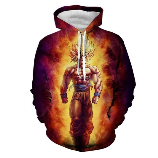 Dragon Ball Z Goku 3D Džemperis su Gobtuvu Unisex