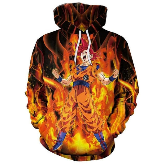 Dragon Ball Z Goku 3D Džemperis su Gobtuvu Unisex