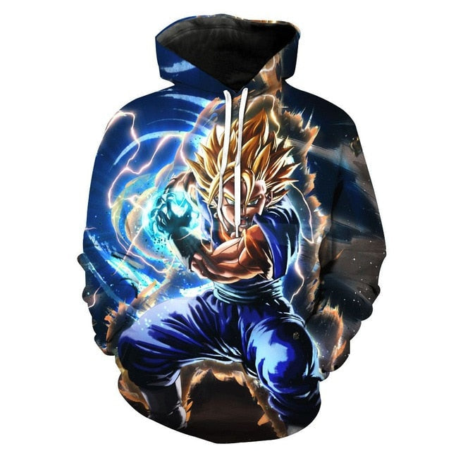 Dragon Ball Z Goku 3D Džemperis su Gobtuvu Unisex